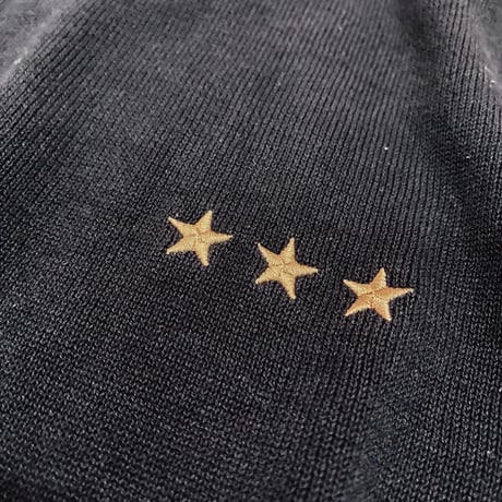 QTUME コットンニットSTARトップス- ネイビー