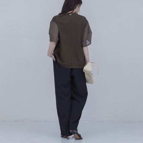 EimeeLaw    メッシュスリーブTシャツ    -ブラウン