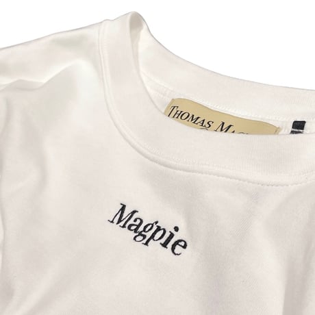 THOMAS MAGPIE 【grasol限定】コラボビッグTシャツ　ホワイト×ブラック