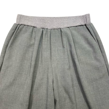 ATELIER SIX エステルシャンブレーリブワイドパンツ  - グレー