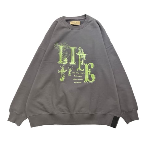 トーマスマグパイのMロゴ入りグレーセーター トーマスマグパイグレー ニット カーディガンセーター Mロゴ