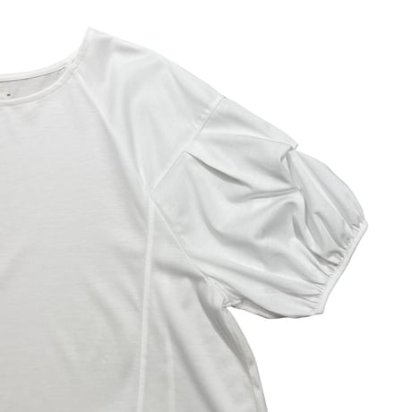 Praia 袖タックパフTシャツ -ホワイト