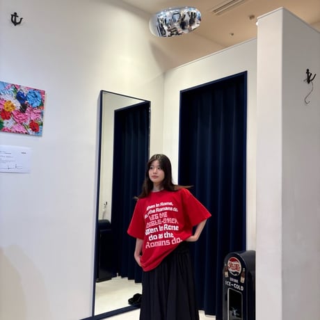 THOMAS MAGPIE | ロゴプリントビッグTシャツ | 【Red】