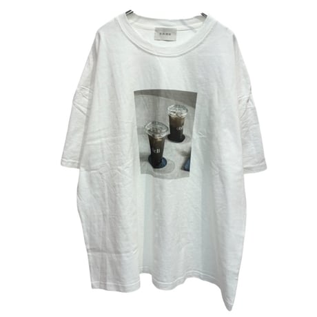 SEVEN SENSE コーヒープリントTシャツ-  ホワイト