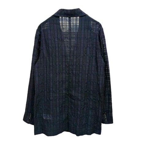 Dignite collier シアーチェックジャケット -  ダークネイビー