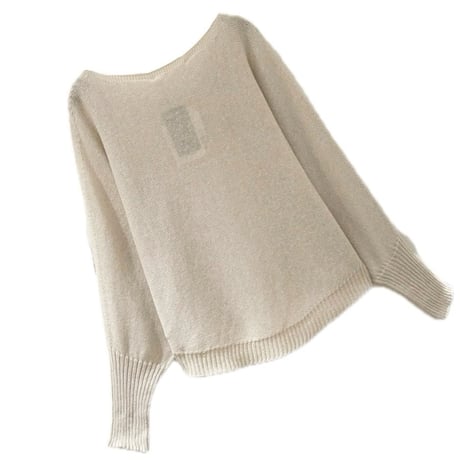 QTUME MIGGYホールガーメントドルマンボートネック　beige