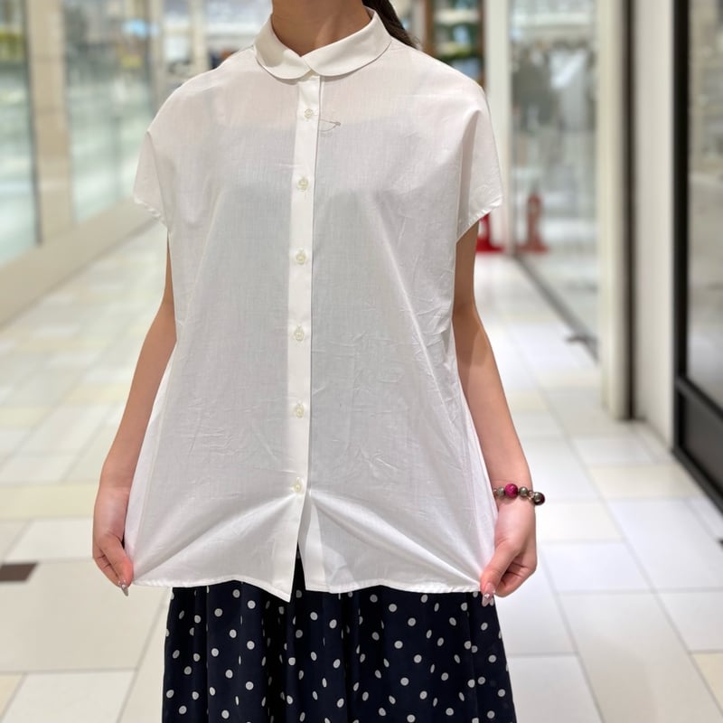 ビンテージ バーバリーズ 丸襟 刺繍 ピンタック ブラウス シャツ 白