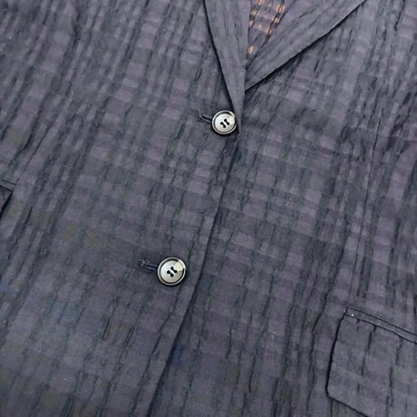 Dignite collier シアーチェックジャケット -  ダークネイビー