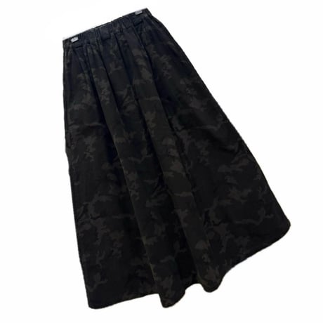 vent blanc カモフラージュネルスカート black