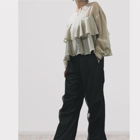 QTUME  ナチュラルシアーティアードブルゾン -   ベージュ