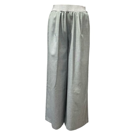 ATELIER SIX エステルシャンブレーリブワイドパンツ  - グレー