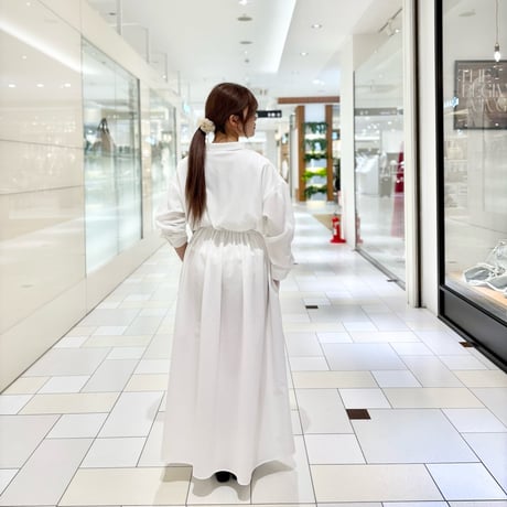 LIROMA デザインシャツワンピース　White