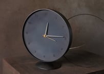 Clock  時計 M 黒皮鉄 青焼き