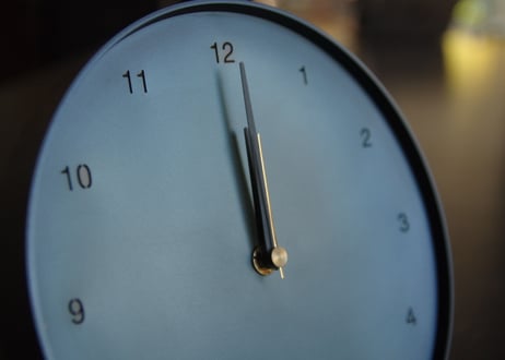 Clock  時計 M 黒皮鉄 青焼き