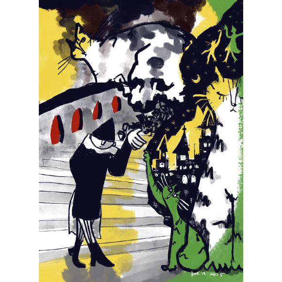 SCOOBIE DO 『注文通り / 約束 / 緑色の猫』 SCOOBIE DO 「緑色の猫」イラストキャンバス | LIVE HOUSE FEVER