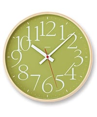 レムノス 掛け時計 エーワイ クロック アールシー 電波 アナログ 緑 AY clock RC AY14-10
