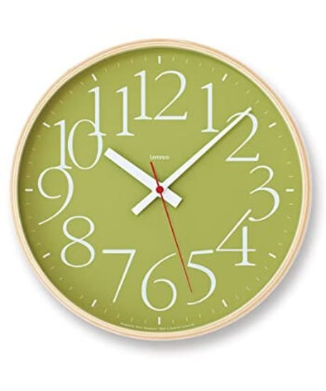レムノス 掛け時計 エーワイ クロック アールシー 電波 アナログ 緑 AY clock RC AY14-10