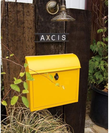 AXCIS(アクシス) ポスト 壁掛け 置き型 鍵付き A4 サイズ対応 タテ開き スチール ひねり錠 郵便ポスト ルーフィングポスト