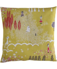 クォーターリポート (MOOMIN) ムーミン ざぶとんカバー 座布団カバー ここにいるよ  約55×59cm 銘仙判 綿100％【日本製】