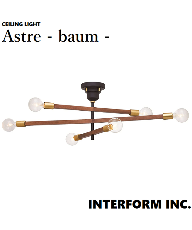 INTERFORM INC. インターフォルム シーリングライト照明 ゴールド