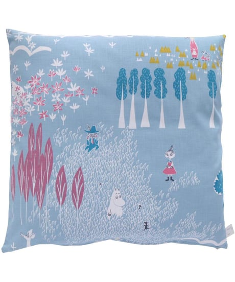 クォーターリポート (MOOMIN) ムーミン ざぶとんカバー 座布団カバー ここにいるよ  約55×59cm 銘仙判 綿100％【日本製】