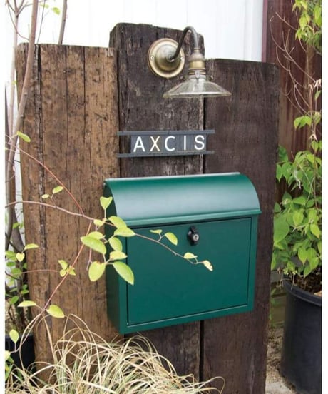 AXCIS(アクシス) ポスト 壁掛け 置き型 鍵付き A4 サイズ対応 タテ開き スチール ひねり錠 郵便ポスト ルーフィングポスト