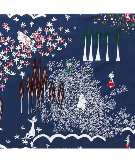 クォーターリポート (MOOMIN) ムーミン ざぶとんカバー 座布団カバー ここにいるよ  約55×59cm 銘仙判 綿100％【日本製】