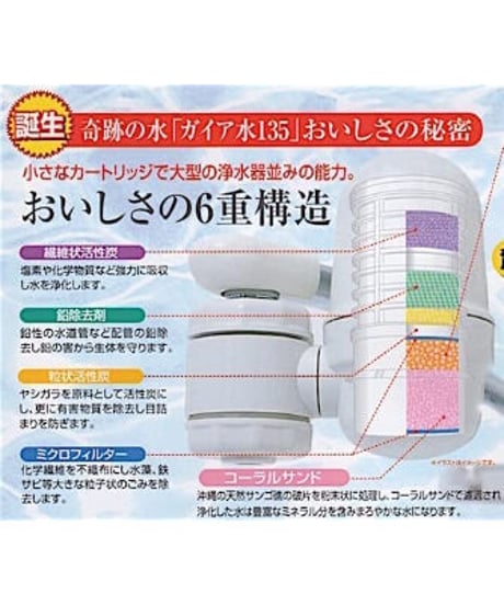 ガイアの水135 蛇口用浄水器 ビビアンクラブウォーター・完全逆流洗浄式浄水器 水道取付型