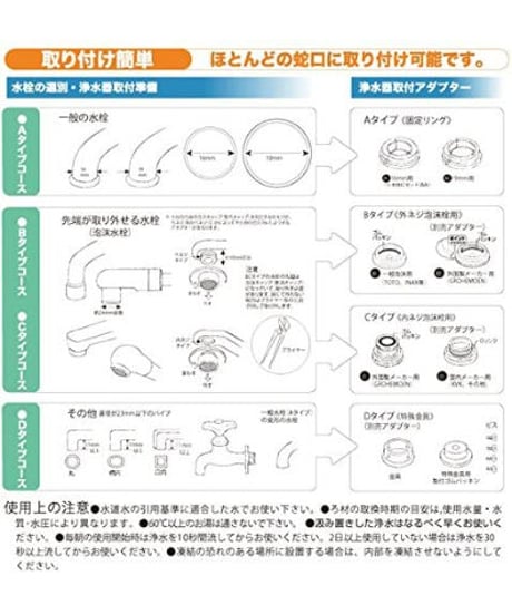 ガイアの水135 蛇口用浄水器 ビビアンクラブウォーター・完全逆流洗浄式浄水器 水道取付型