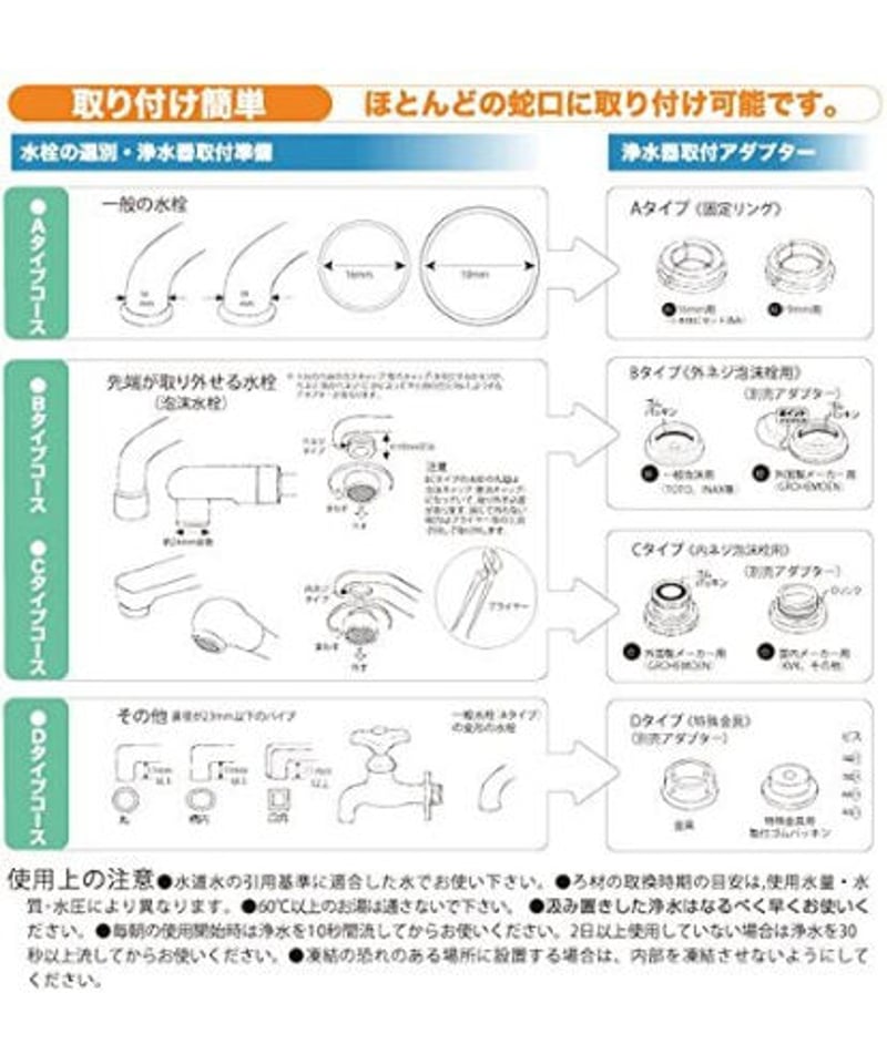 ガイアの水135 蛇口用浄水器 ビビアンクラブウォーター・完全逆流洗浄