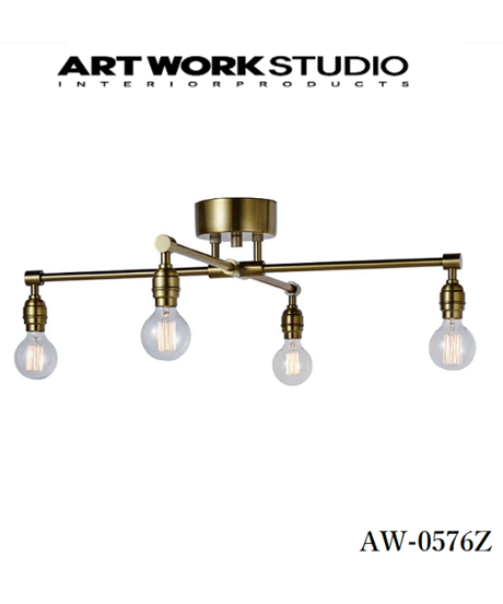ART WORK STUDIO レイトンXシーリングランプ LaitonX-ceiling lamp(電球ナシ)ゴールド AW-0576Z