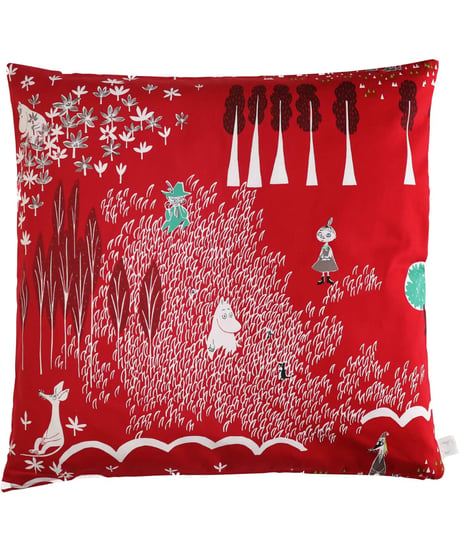 クォーターリポート (MOOMIN) ムーミン ざぶとんカバー 座布団カバー ここにいるよ  約55×59cm 銘仙判 綿100％【日本製】