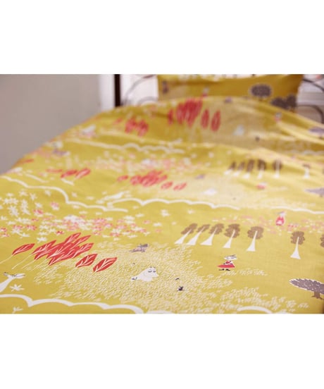 クォーターリポート (MOOMIN) ムーミン 枕カバー ピロケース ここにいるよ イエロー 43×63cm用 (封筒式) 綿100% 【日本製】