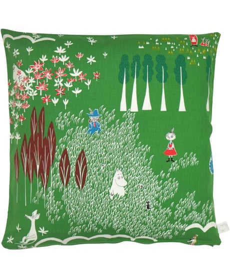 クォーターリポート (MOOMIN) ムーミン ざぶとんカバー 座布団カバー ここにいるよ  約55×59cm 銘仙判 綿100％【日本製】