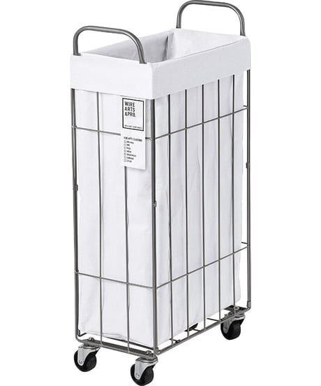 WIRE ARTS & PRO フォールディング（折り畳み）ランドリースクエアバスケット 40L SLIM キャスター付（003307）