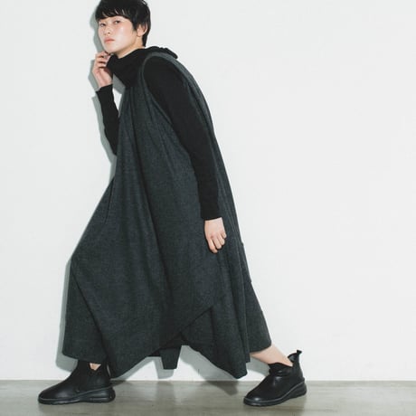 Wool Mix Etamin Sarrouel Jumpsuit