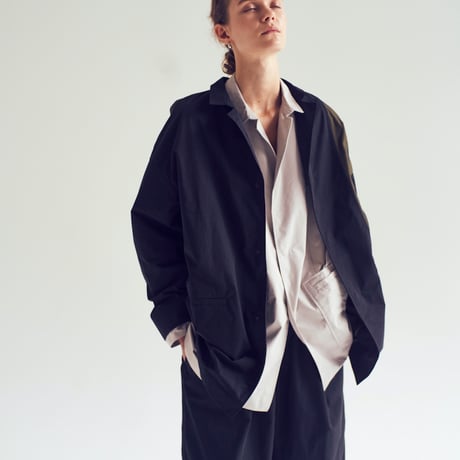 Mixed Fabric Asymmetry Jacket