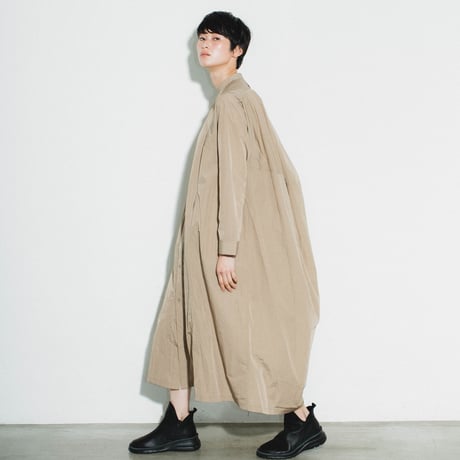 Nylon Taffeta Back Drape Long Shirt