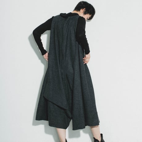 Wool Mix Etamin Sarrouel Jumpsuit