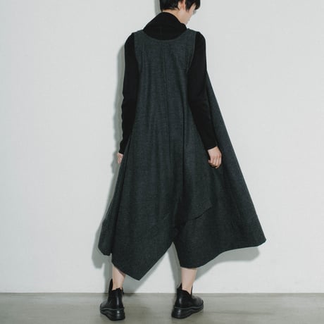 Wool Mix Etamin Sarrouel Jumpsuit