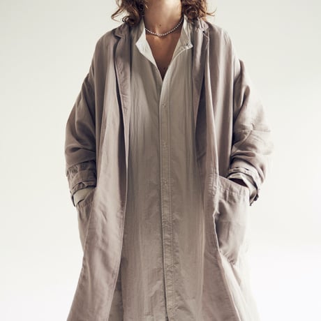 Nylon Taffeta Back Drape Long Shirt
