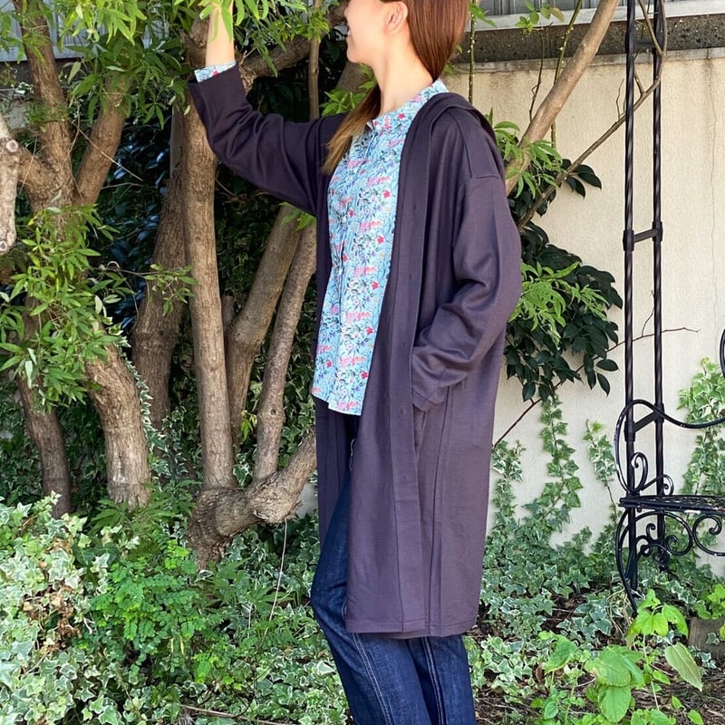 みなとのてんらんかい」国産フード付きロングカーディガン | MINATONO  