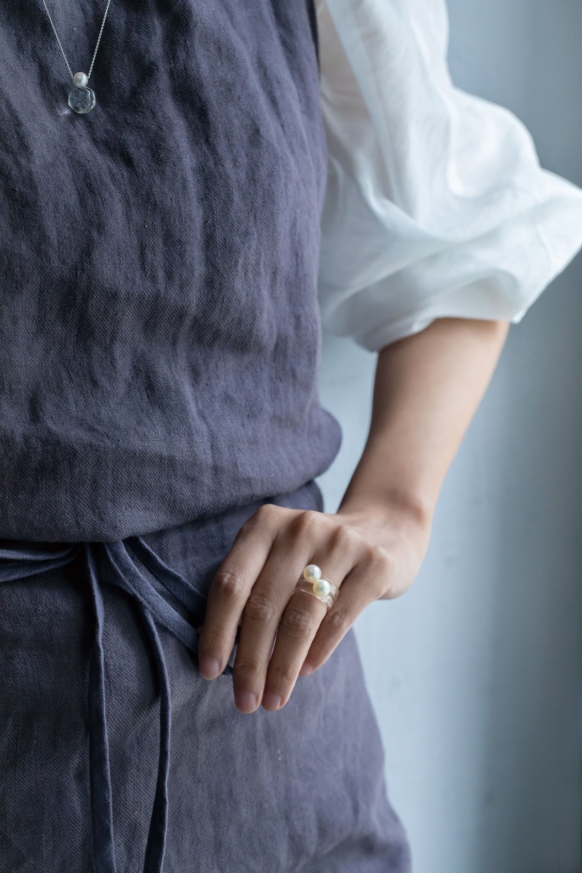 新品 定価27500円 ウィムガゼット 2.718 レム 真珠 ガラス リング 新品 定価27500円 ウィムガゼット 2.718 レム 真珠 ガラス