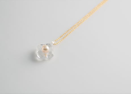 HANA Pendant necklace【Clear / Gold】