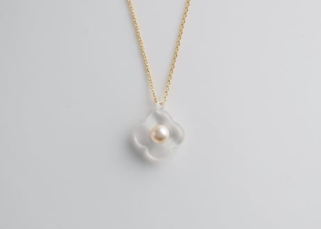 HANA Pendant necklace【Clear / Gold】