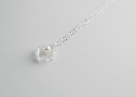 HANA Pendant necklace  【Clear / Silver】