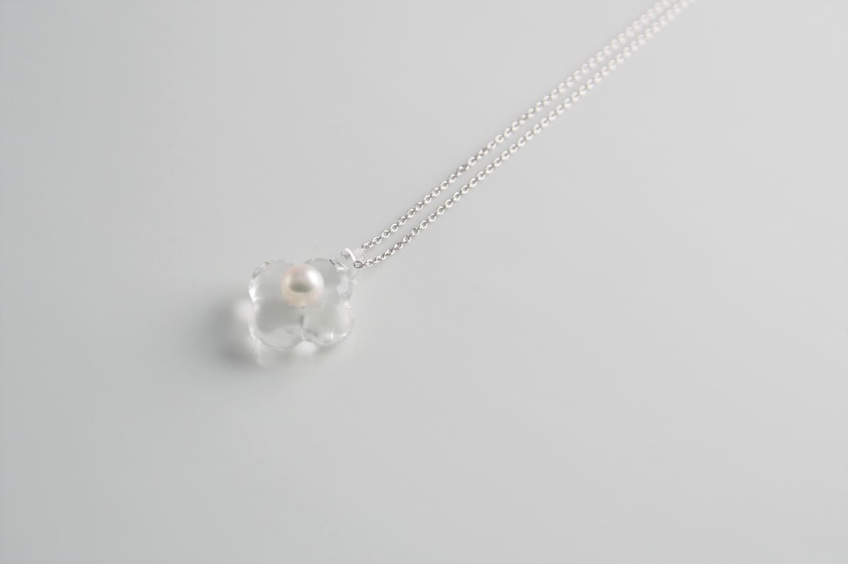 HARIO Lampwork Factory ペンダント HANA S クリア ペンダント HANA S クリア シルバー