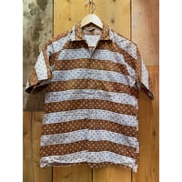 1950s "Mark Twain" S/S Vintage Cotton Pattern Shirt   Size:About S