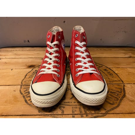 1990s CONVERSE ALL STAR Hi-Cut Sneaker "Red" Made In USA   Size:8 1/2