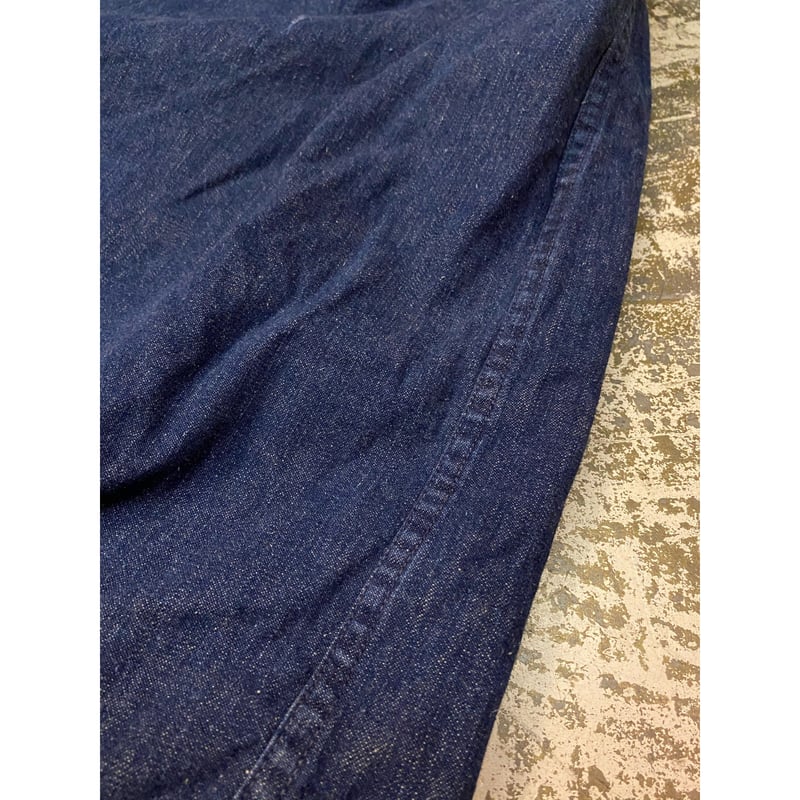 USNデニムランドリーバッグvintage耳付きインディゴブルー濃紺 1940-50s US Army or Navy 